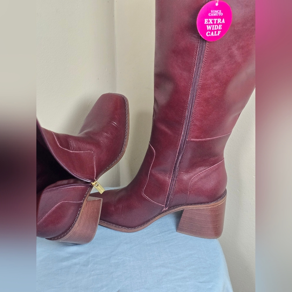 Vince Camuto Burgundy Over the Knee Boots Size 7 W NWOT. - Picture 5 of 13